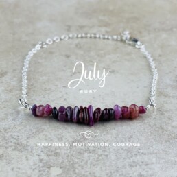 July Birthstone Bracelet, Ruby