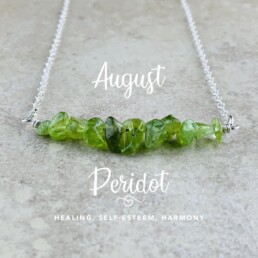 August Birthstone Necklace, Peridot