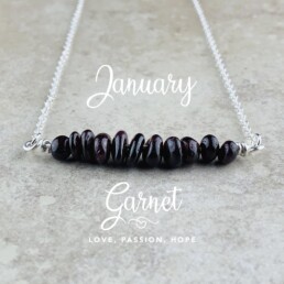 January Birthstone Necklace, Red Garnet