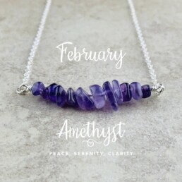 February Birthstone Necklace, Amethyst