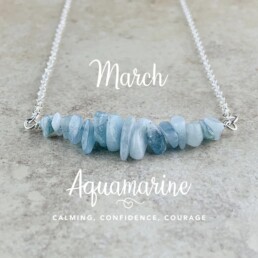March Birthstone Necklace, Aquamarine