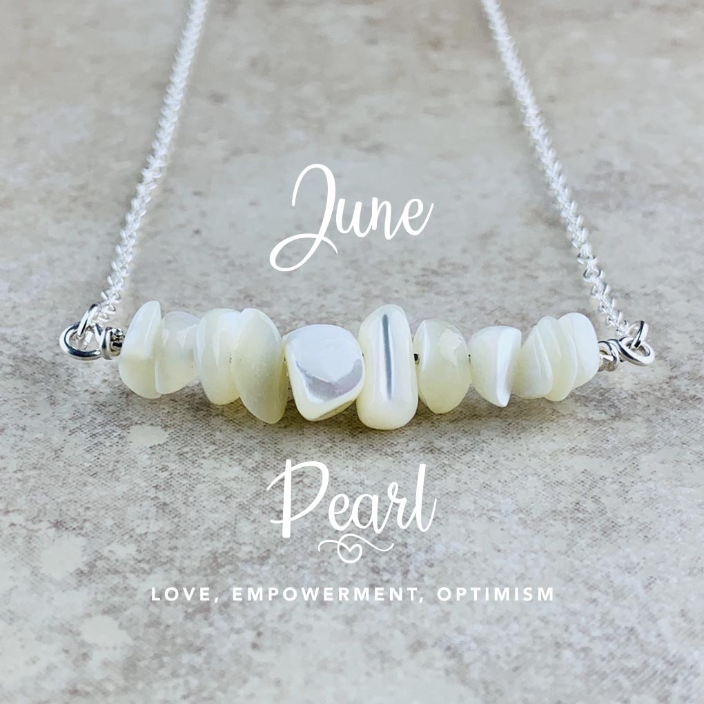 June Birthstone Necklace, Pearl