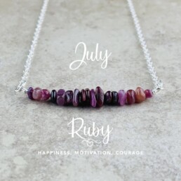 July Birthstone Necklace, Ruby