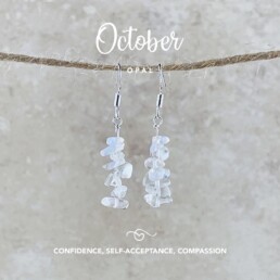 October Birthstone Earrings, Opal