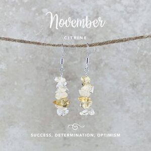 November Birthstone Earrings, Citrine