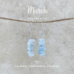 March Birthstone Earrings, Aquamarine