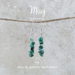 May Birthstone Earrings, Emerald