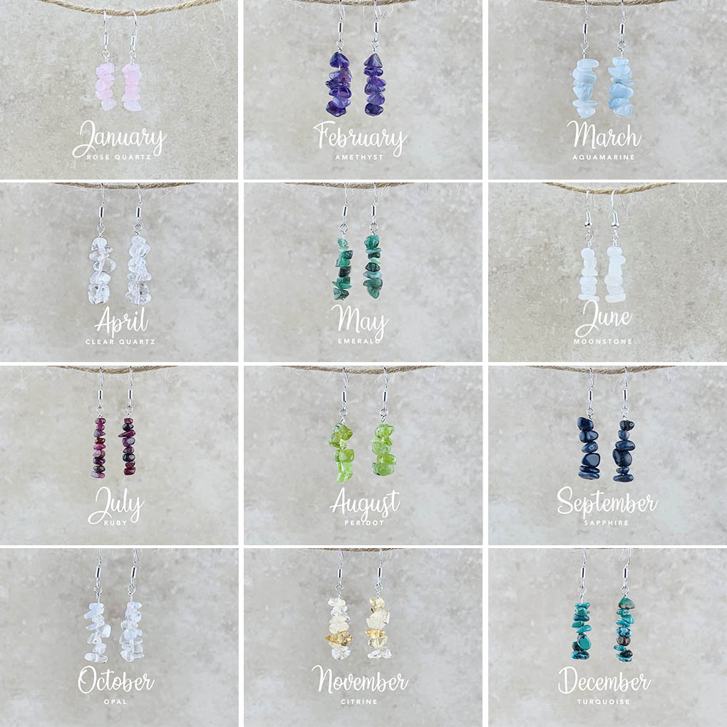 Nia9 Jewellery Birthstone Earrings Collection 1