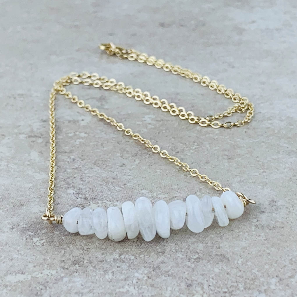 Moonstone gold Birthstone Necklace