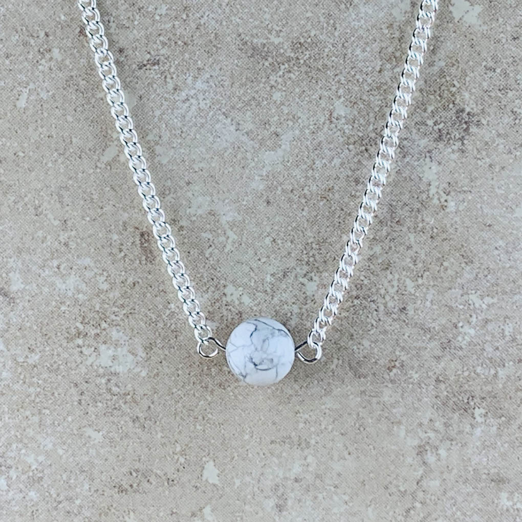 Howlite bead necklace