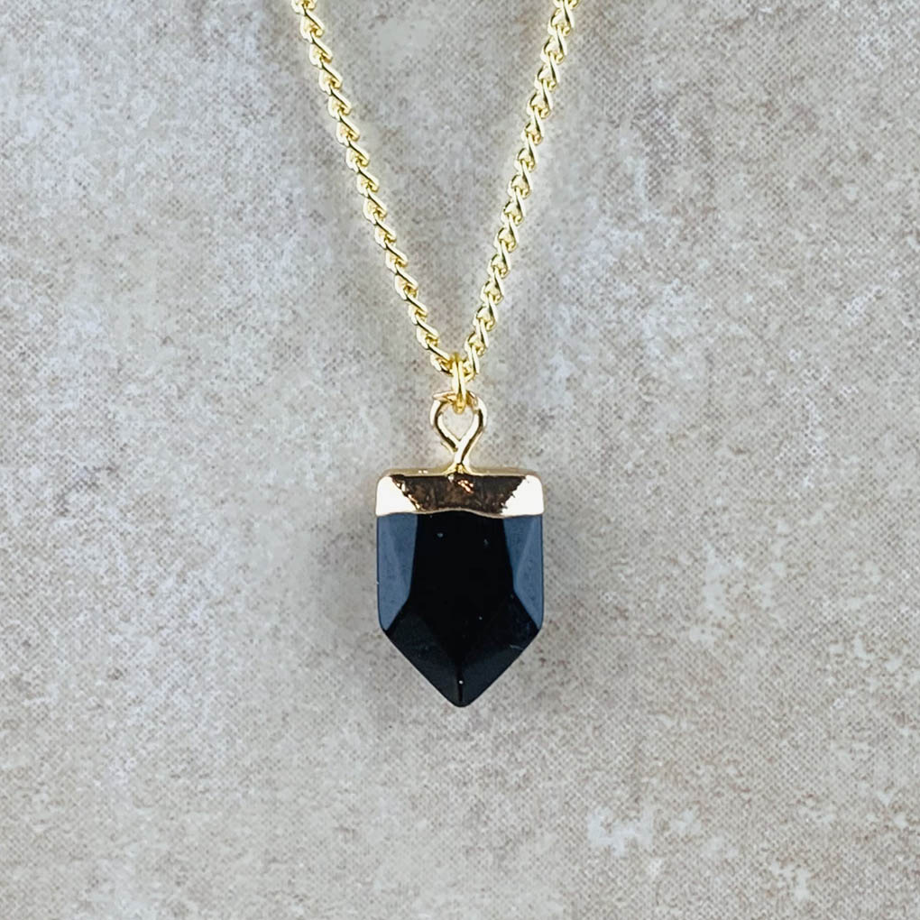Onyx shield necklace1