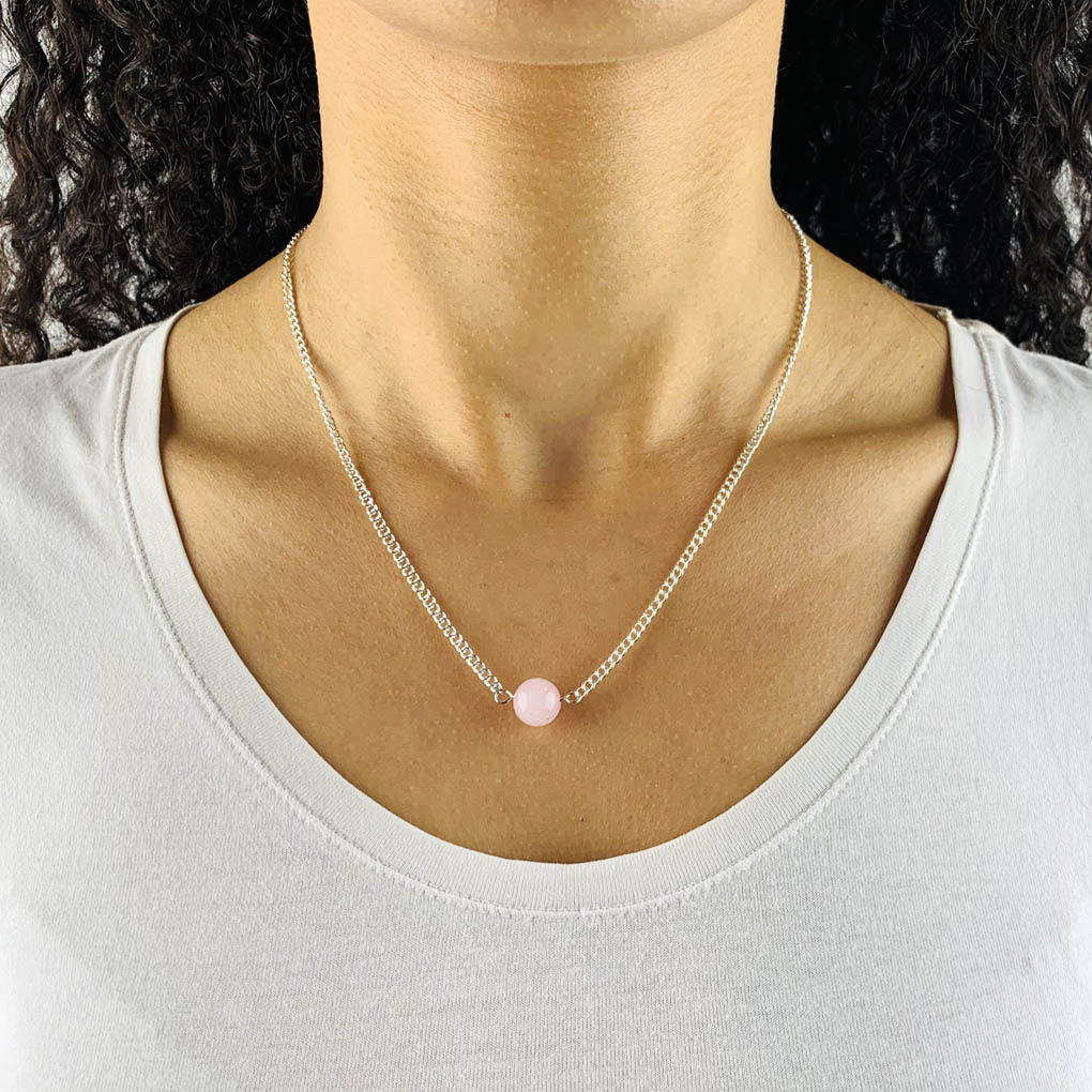 rose quartz bead necklace2