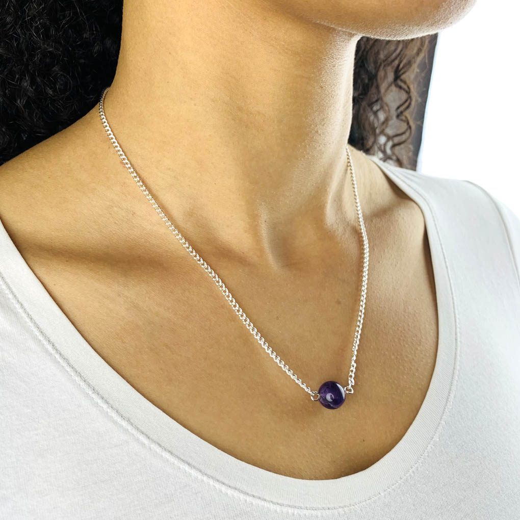 amethyst bead necklace model2