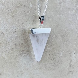 quartz triangle necklace