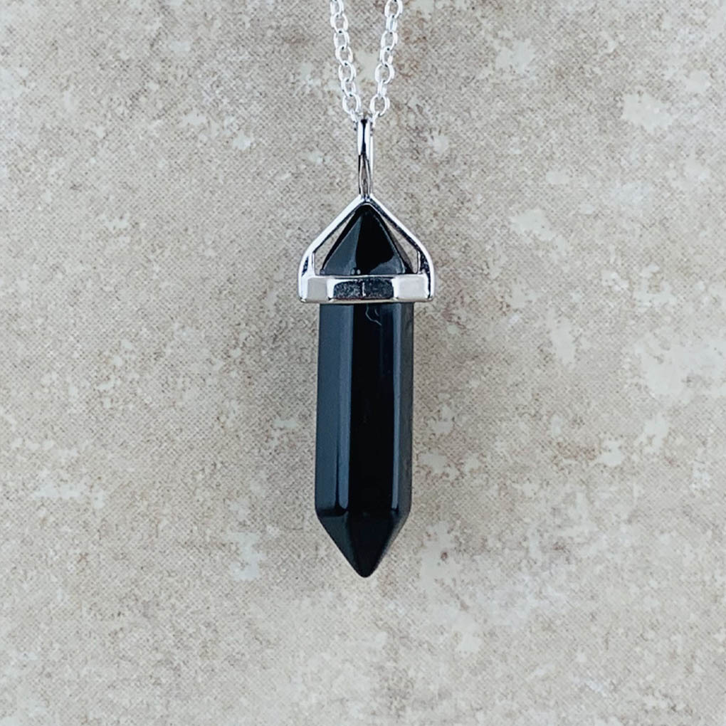 Onyx point necklace