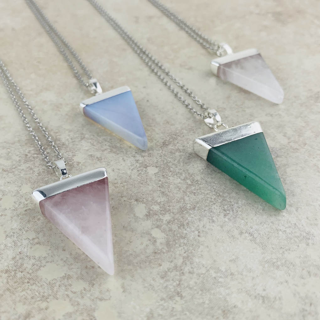 Triangle collection necklaces