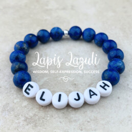 Personalised Name Bracelet with Lapis Lazuli Beads